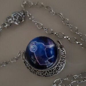 Aries Double-Sided Swivel Pendant Necklace – 21” Adjustable Silver Chain